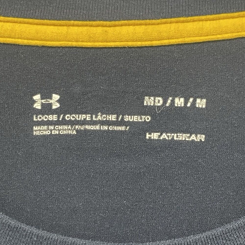 Under Armour Shirt Mens Medium Blue Project Rock Brahma Bull Heatgear Loose Fit - Picture 3 of 8